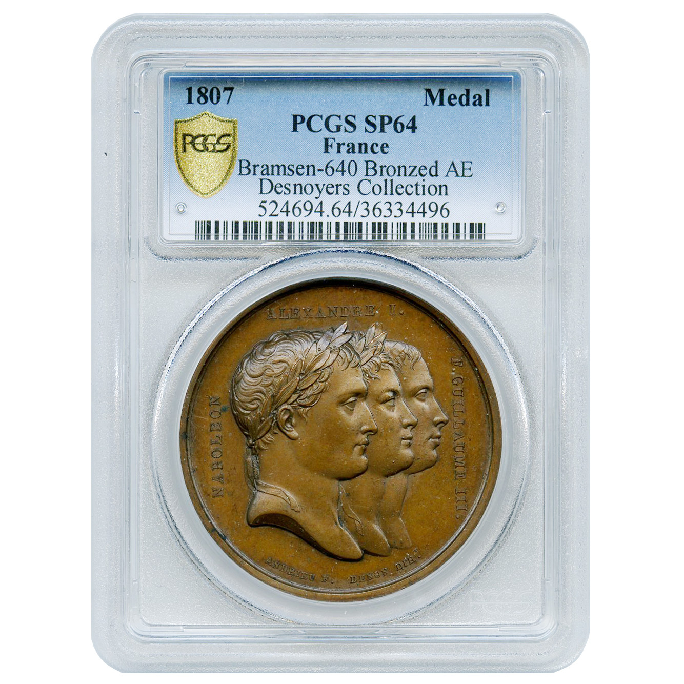 Napoléon Ier - Médaille bronze - 1807 avers