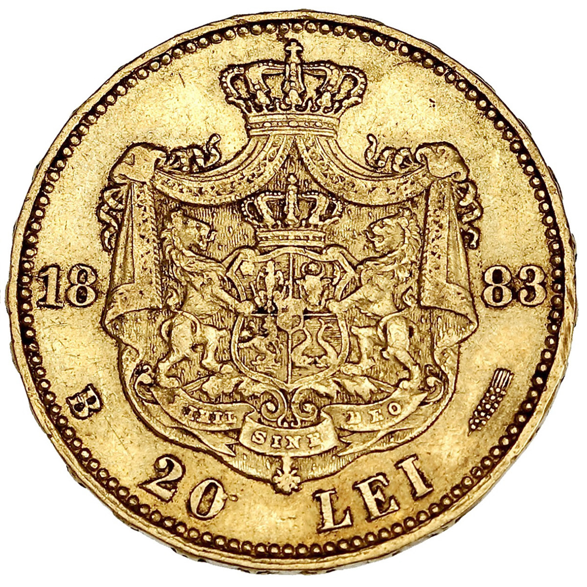 Roumanie - 20 Lei - 1883 revers