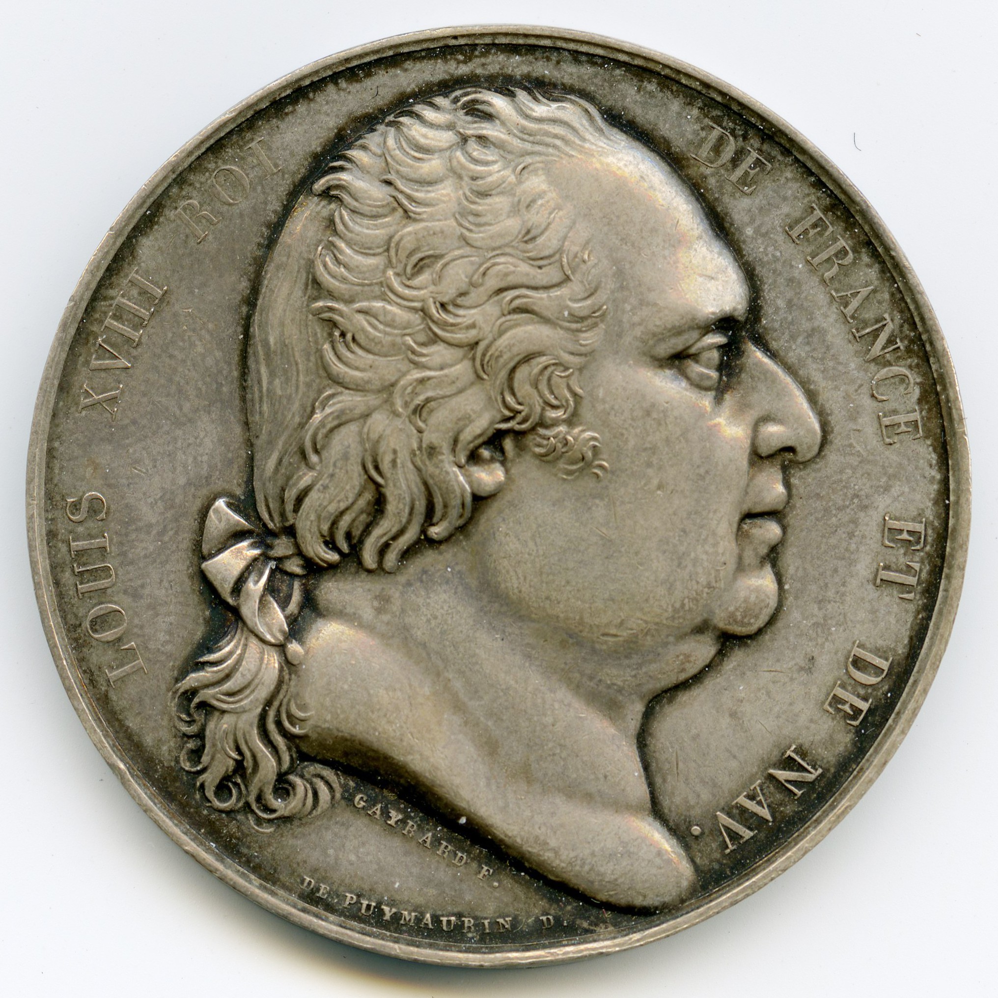Louis XVIII - Médaille argent avers