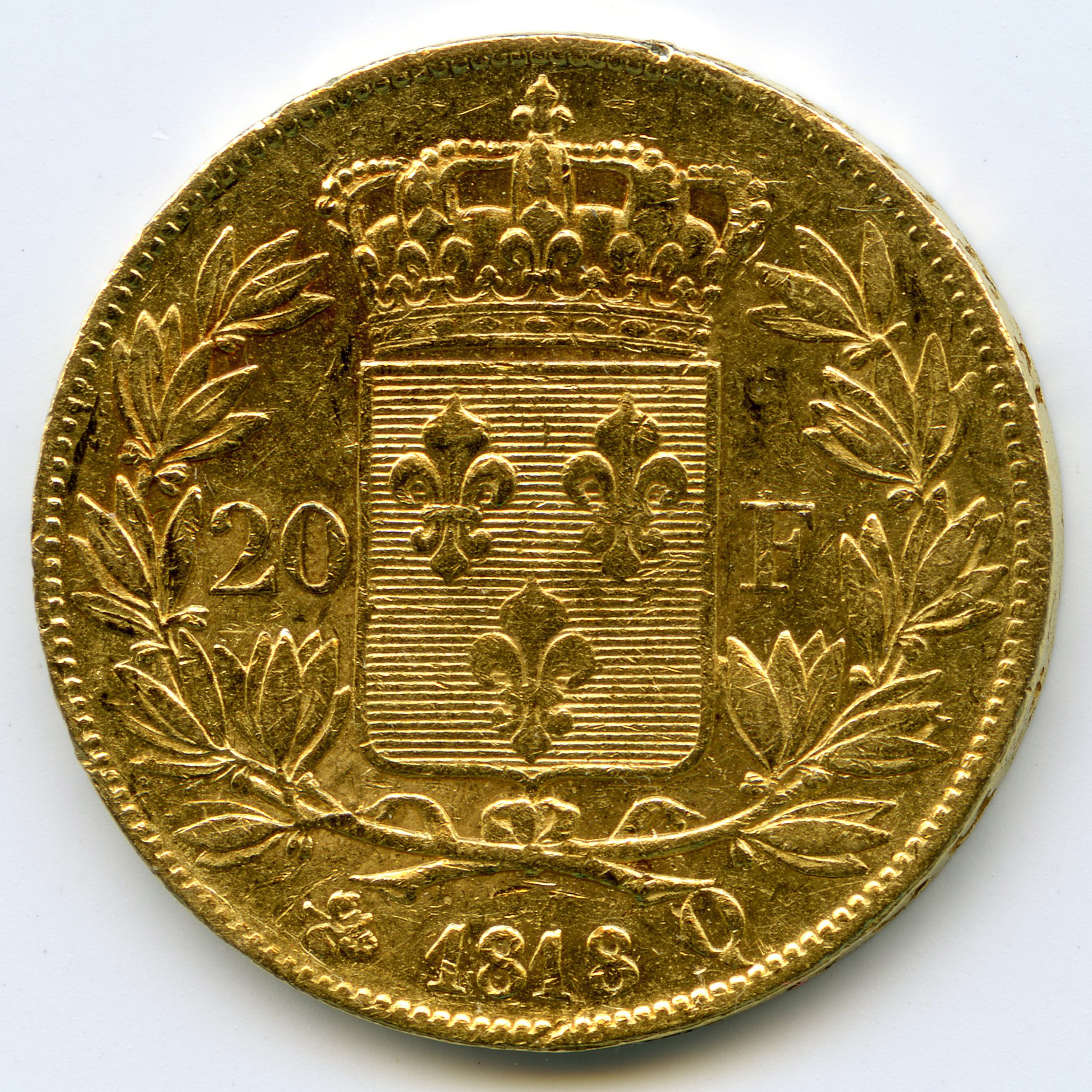 Louis XVIII - 20 Francs - 1818 Q revers