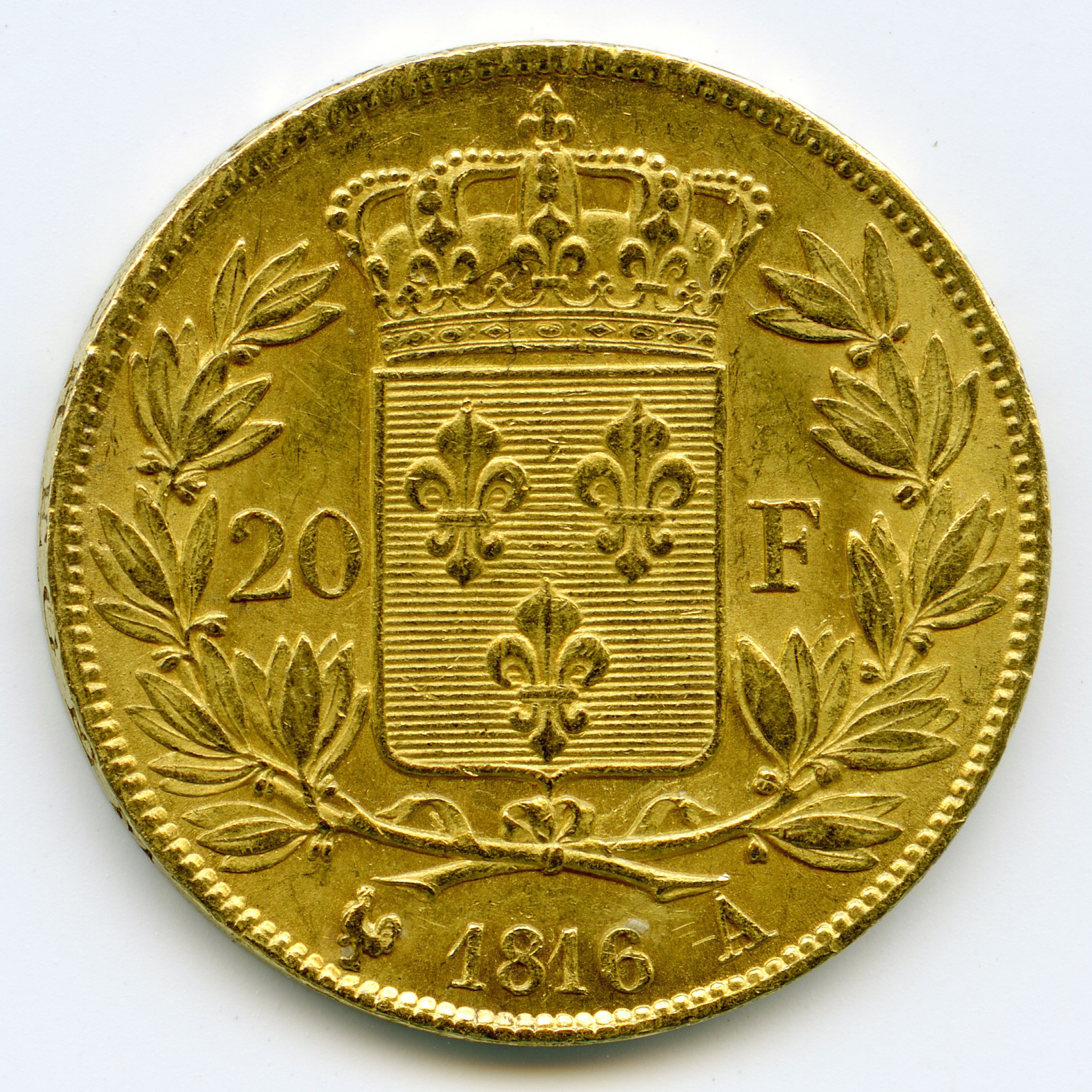 Louis XVIII - 20 Francs - 1816 A revers