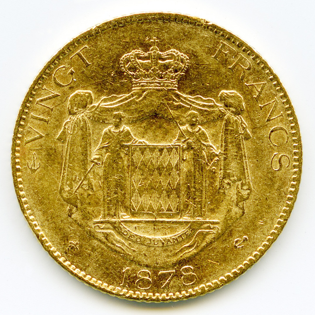 Monaco - 20 Francs - 1878 A revers