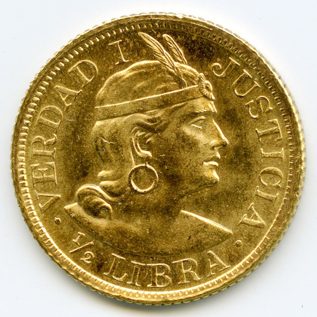 Pérou - 1/2 Libra - 1965 avers