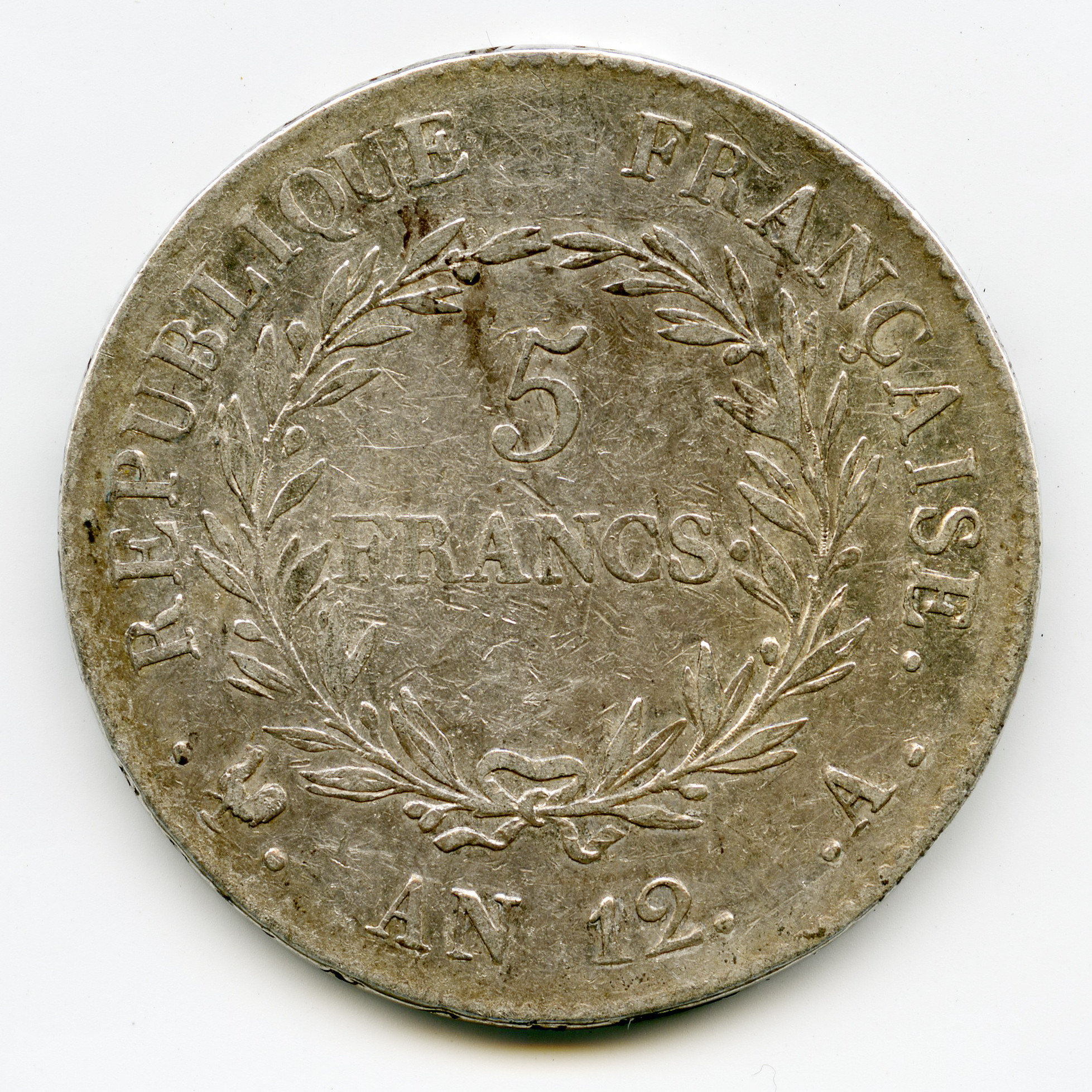 Bonaparte - 5 Francs - An 12 A revers