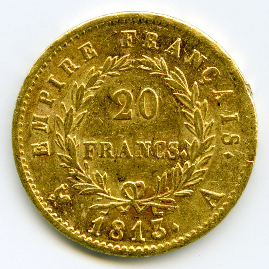 Napoléon Ier - 20 Francs - 1813 A revers