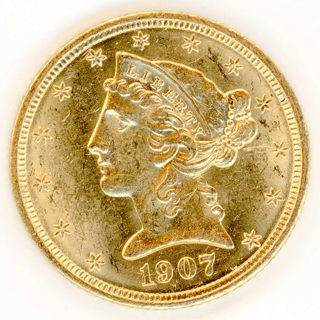 USA - 5 Dollars - 1907 avers