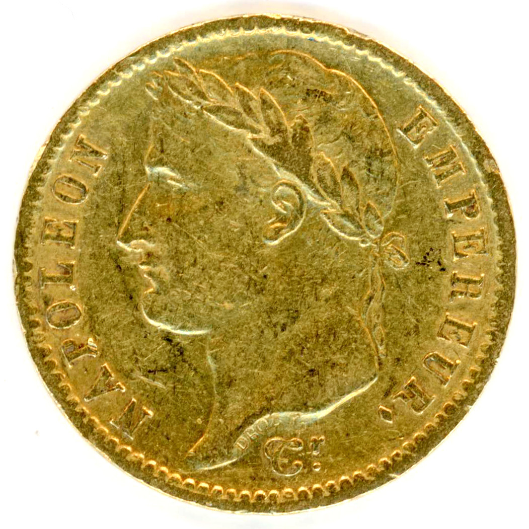 Napoléon Ier - 20 Francs - 1814 A avers