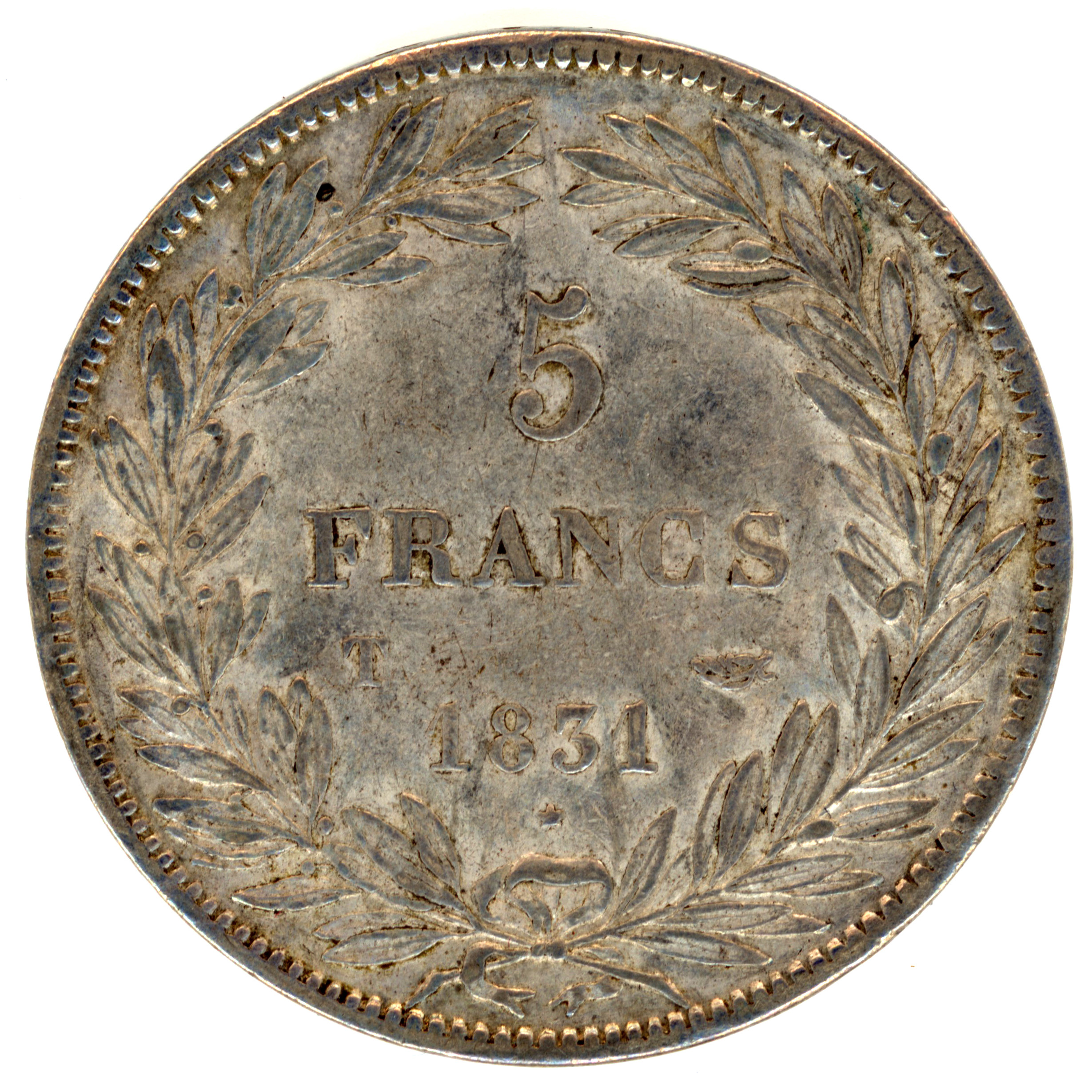 Louis Philippe - 5 Francs - 1831 T revers