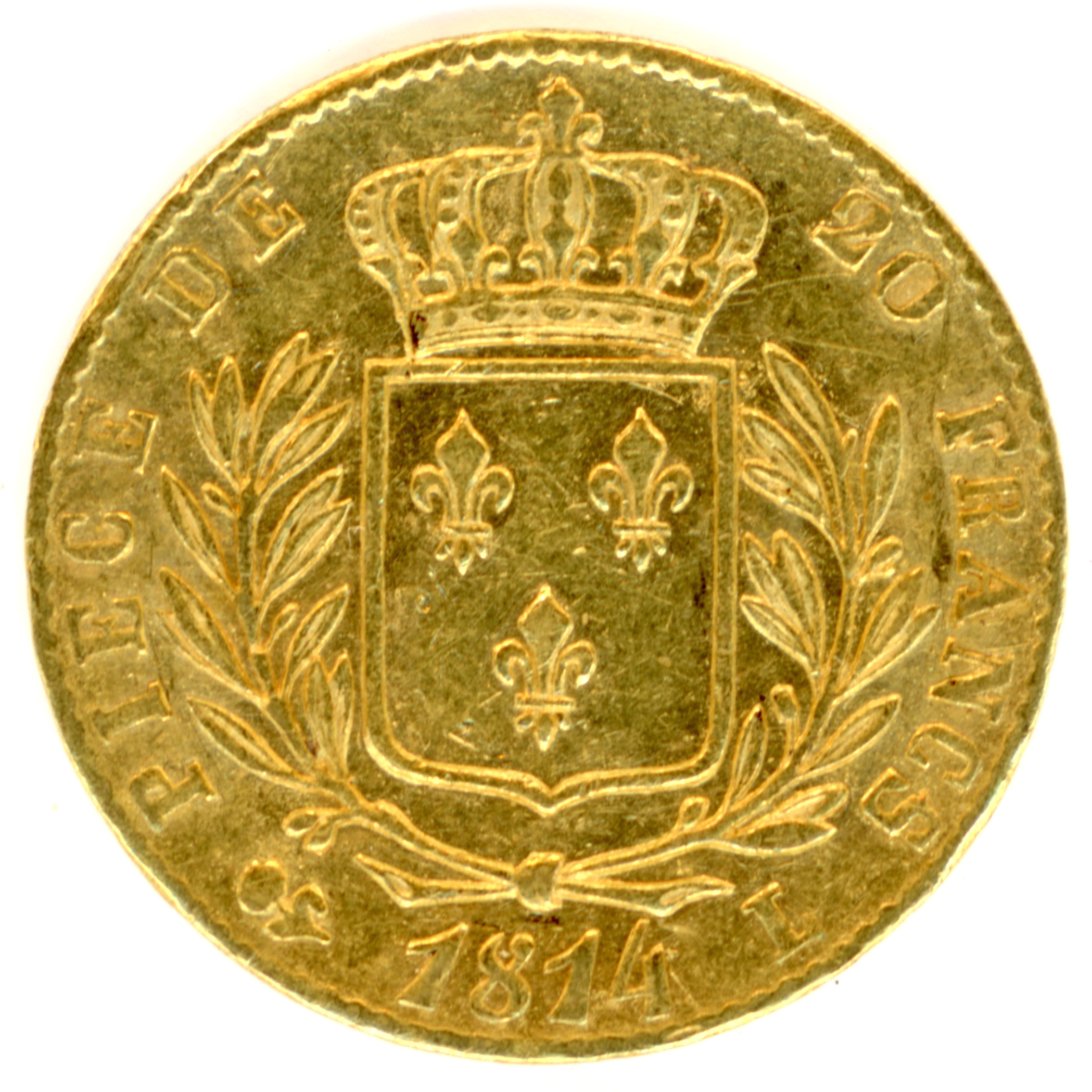 Louis XVIII - 20 Francs - 1814 L revers