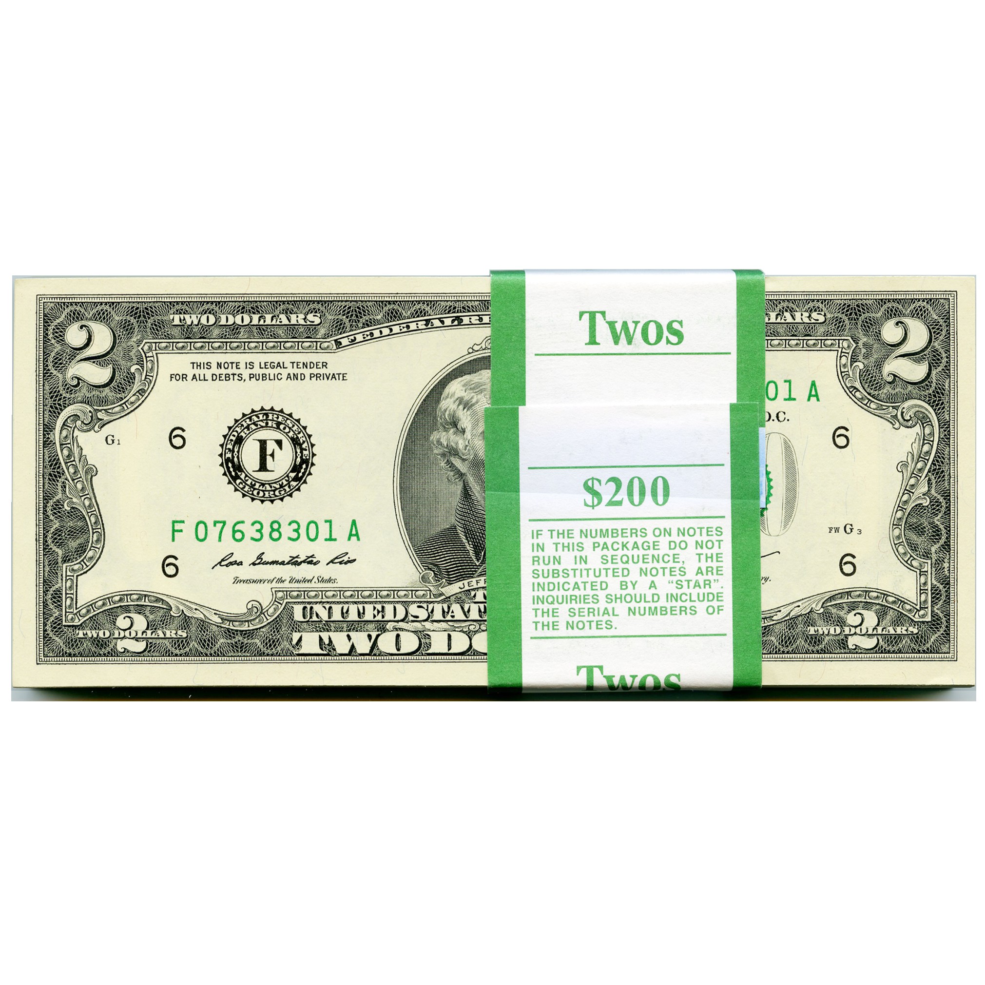 USA - 2 Dollars - F07638301A avers