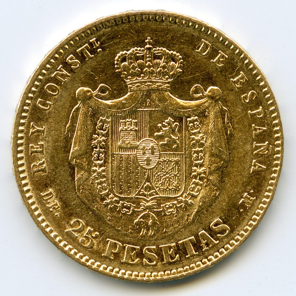 Espagne - 25 Pesetas - 1878 revers