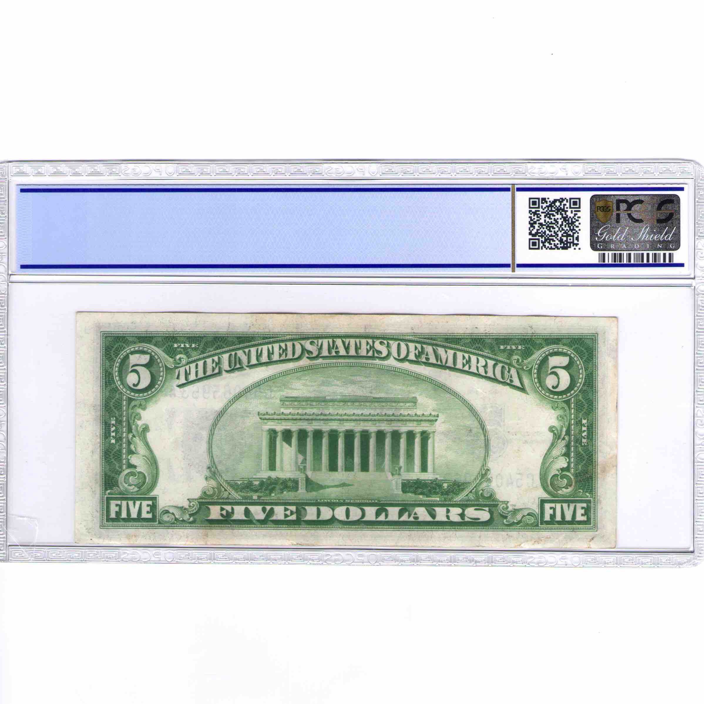 USA - 5 DOLLARS Silver Certificate revers